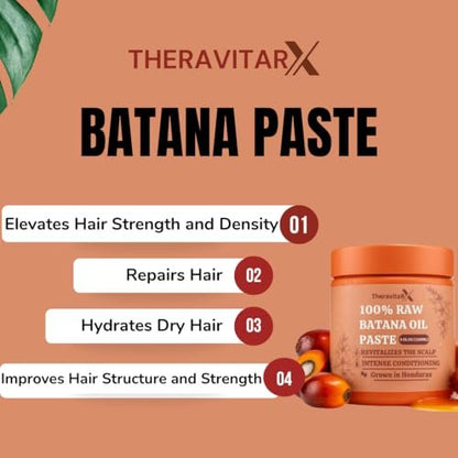 Organic Batana Oil for Hair Growth – 100% Pure & Cold Pressed, Natural Scalp & Hair Treatment for Thicker, Stronger Hair – 4oz from Honduras – Suitable for Men & Women