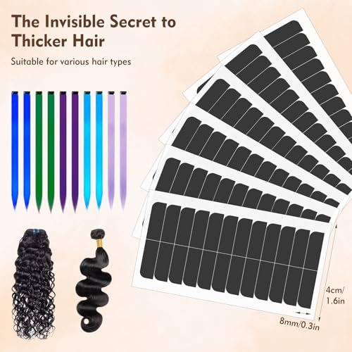 180 Pcs Hair Extension Tape – Strong Double Sided Adhesive Tape for Tape-In Hair Extensions (Black) - görsel 4