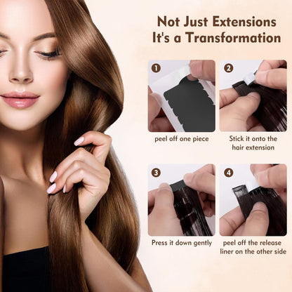180 Pcs Hair Extension Tape – Strong Double Sided Adhesive Tape for Tape-In Hair Extensions (Black)