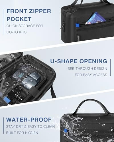 Marscamd Toiletry Bag with Travel Cube – Water-Resistant Nylon Men's Hygiene Organizer for Shaving & Shower Essentials, Black Avelisse
