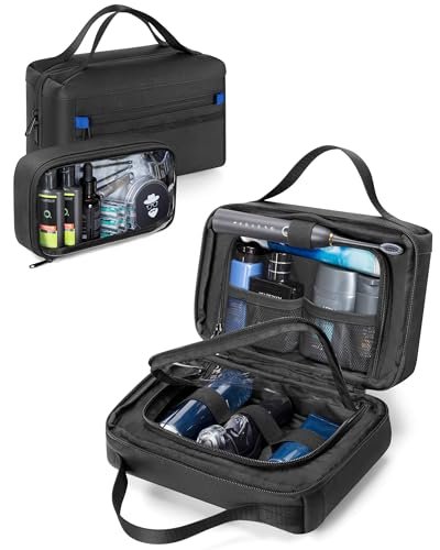 Marscamd Toiletry Bag with Travel Cube – Water-Resistant Nylon Men's Hygiene Organizer for Shaving & Shower Essentials, Black Avelisse