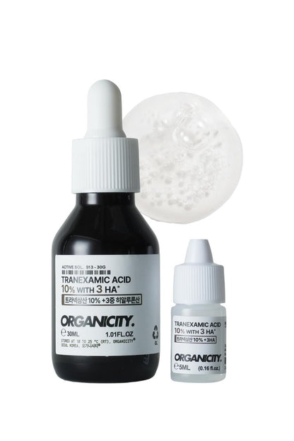 Organicity Tranexamic Acid 10% + 3 Types of Hyaluronic Acid 1% Facial Serum – Korean Skin Care for Dark Spots, Hyperpigmentation & Even Skin Tone (1.17 Fl Oz) Avelisse