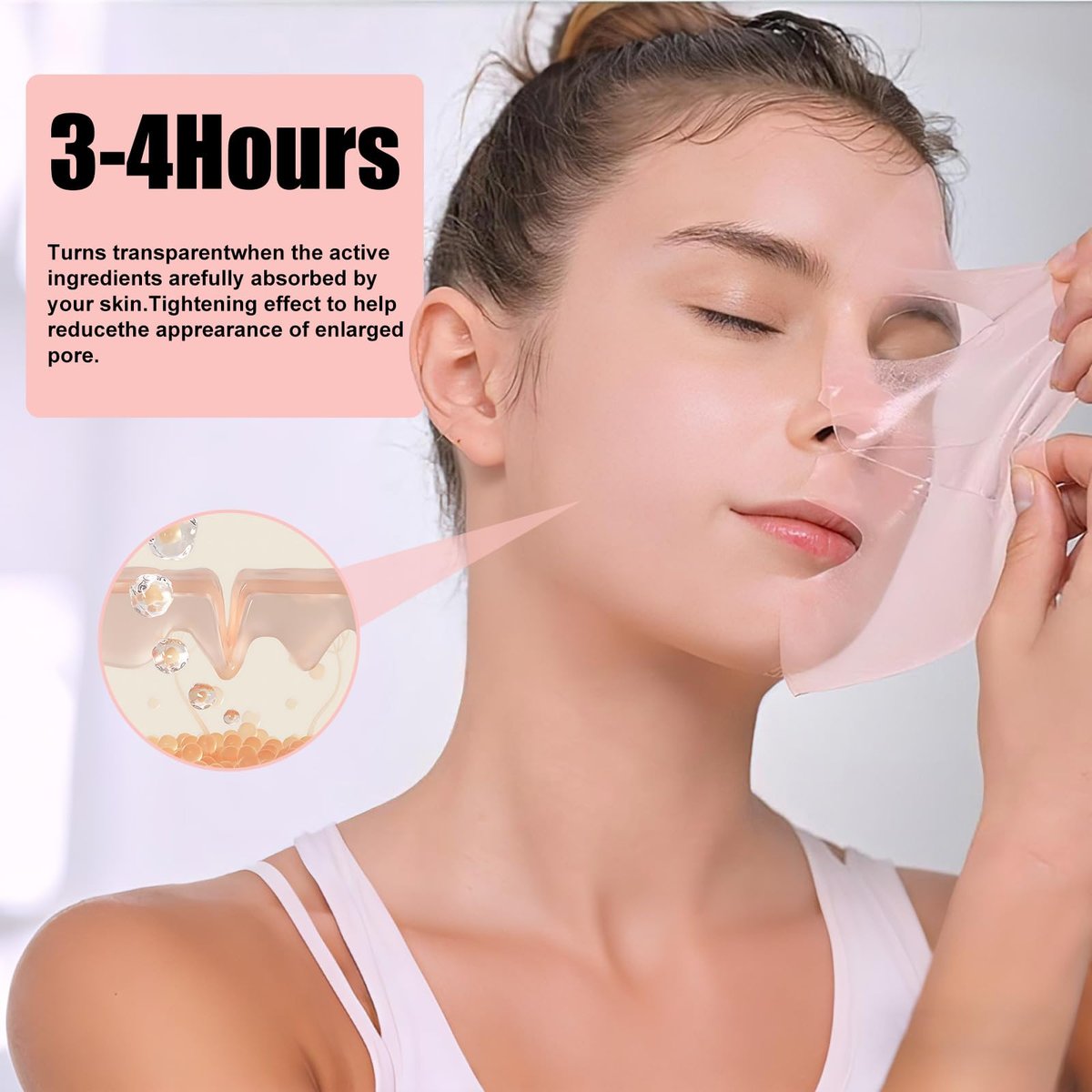 BNIFI Collagen Face Mask - Hydrating Overnight Hydrogel Facial Mask for Women's Delicate Skin, Minimizes Pores, Firms Skin (28g × 4 Pieces) - görsel 9