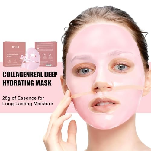 BNIFI Collagen Face Mask - Hydrating Overnight Hydrogel Facial Mask for Women's Delicate Skin, Minimizes Pores, Firms Skin (28g × 4 Pieces) - görsel 6