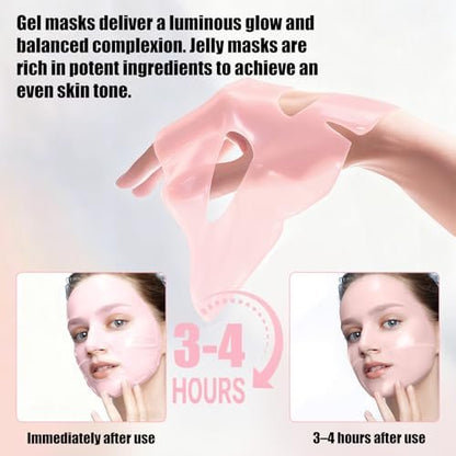 BNIFI Collagen Face Mask - Hydrating Overnight Hydrogel Facial Mask for Women's Delicate Skin, Minimizes Pores, Firms Skin (28g × 4 Pieces)