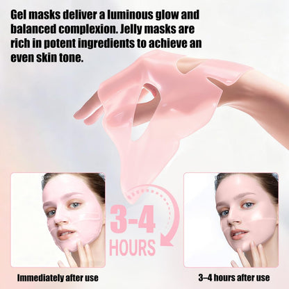 BNIFI Collagen Face Mask - Hydrating Overnight Hydrogel Facial Mask for Women's Delicate Skin, Minimizes Pores, Firms Skin (28g × 4 Pieces)