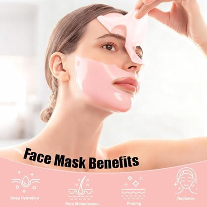 BNIFI Collagen Face Mask - Hydrating Overnight Hydrogel Facial Mask for Women's Delicate Skin, Minimizes Pores, Firms Skin (28g × 4 Pieces)