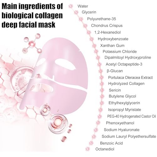 BNIFI Collagen Face Mask - Hydrating Overnight Hydrogel Facial Mask for Women's Delicate Skin, Minimizes Pores, Firms Skin (28g × 4 Pieces) - görsel 12