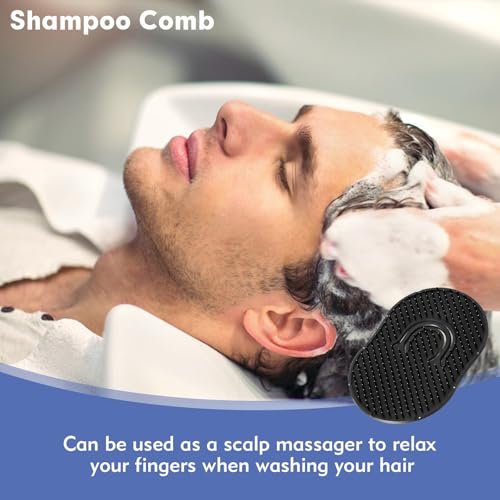12-Pack Pocket Combs for Men - Soft Portable Hand Comb for Shampoo, Scalp, Beard Massage - FOVKO - görsel 10