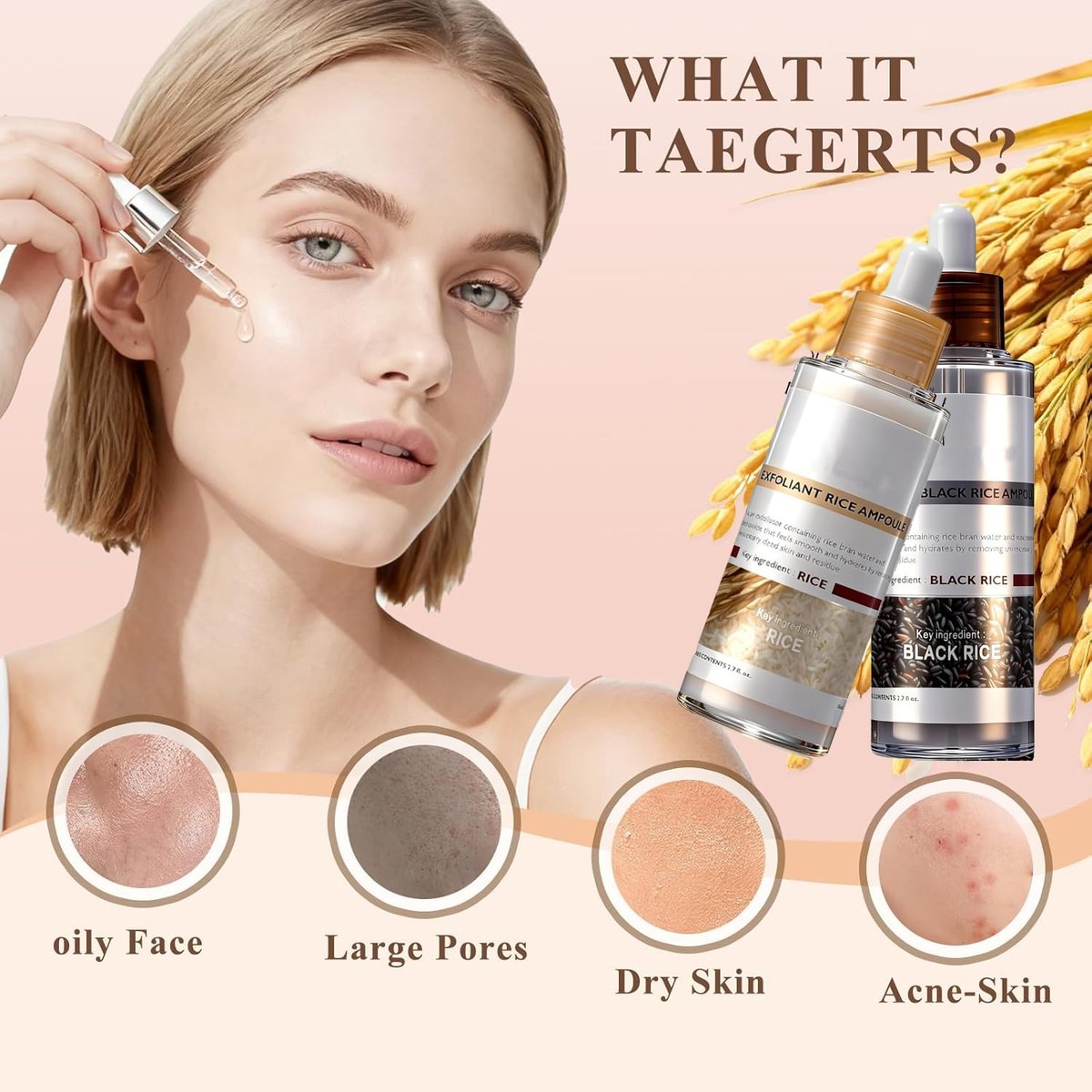 Rice Peel Shot Glow Rice Ampoule Duo – Pore Minimizing Gentle Peel & Deep Hydration with Black Rice Exfoliant for All Skin Types (6.76 Fl Oz, 2-Pack) Avelisse