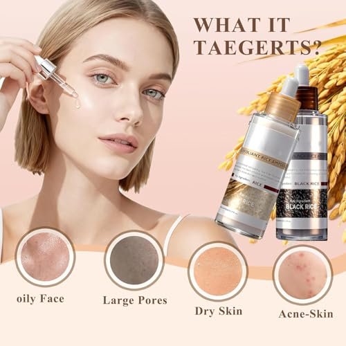 Rice Peel Shot Glow Rice Ampoule Duo – Pore Minimizing Gentle Peel & Deep Hydration with Black Rice Exfoliant for All Skin Types (6.76 Fl Oz, 2-Pack) Avelisse