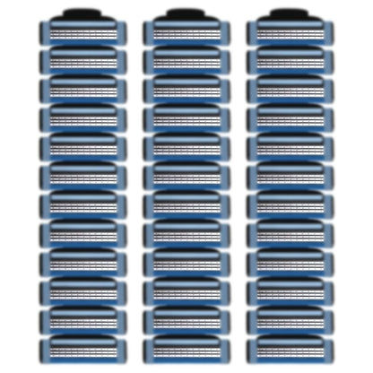 Eloslos 36-Blade Replacement Cartridges for Mach 3 Style Razors – Premium Wet Shave Men's Blades Value Pack (Blue) Avelisse