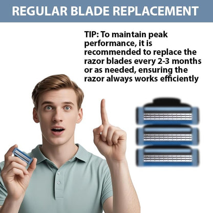 Eloslos 36-Blade Replacement Cartridges for Mach 3 Style Razors – Premium Wet Shave Men's Blades Value Pack (Blue) Avelisse