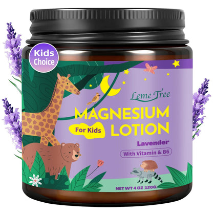 Veakson Magnesium Lotion for Kids & Babies - Lavender Magnesium Cream for Sleep, Soothing Relief & Relaxation, Topical Butter, 4 oz