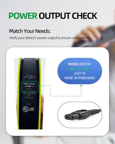 5V Fast Charger Compatible with Philips Norelco OneBlade 360 & MultiGroom Series Trimmers and Shavers - görsel 6