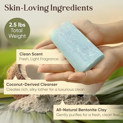 Amish Farms Soap Value Pack – 8 Easy-to-Grip Hydrating Bars (5 oz Each, 2.5 lb) | Cold-Process, USA Made for Sensitive Skin, Face, Hair & Body | Gentle Clean Scent Original Recipe – Tin Tub Collection Avelisse