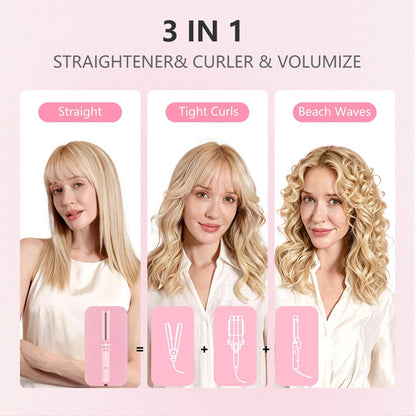 FORLIFA Automatic Curling Iron with Cool Airflow Styler – Self Rotating Curling Wand with 1.1 Billion Negative Ions, Triple Hair Protect, Tangle-Free, Dual Voltage, 3-in-1 Pro Hypercurve Auto Hair Curler (Pink, 25mm) Avelisse