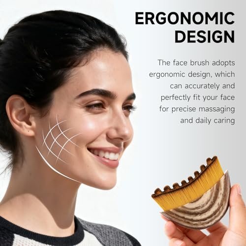 SANLESS Lymphatic Contour Face Brush – Silicone Facial Massage Tool for Drainage & Relaxation Avelisse