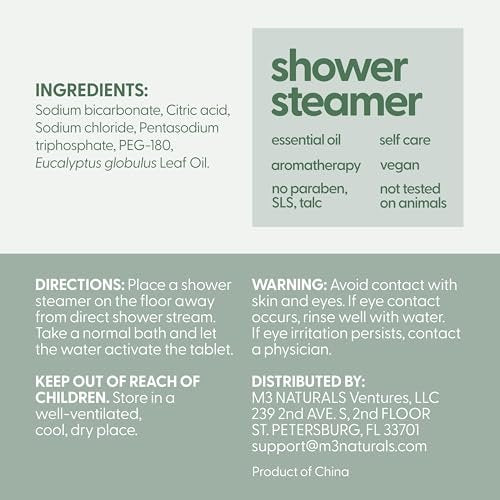 Eucalyptus Aromatherapy Shower Steamers – 14 Individually Wrapped Tablets for Sinus Relief, Relaxation, Sleep & Post-Workout Recovery by M3 Naturals - görsel 12