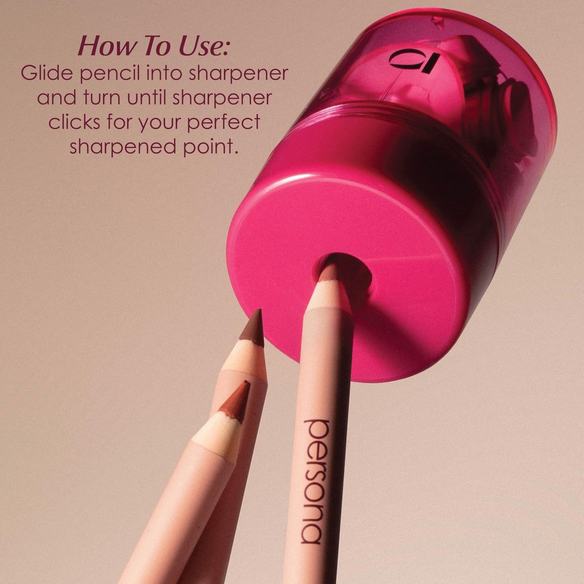 PERSONA Pencil Sharpener – Precision Sharpener for Lip & Eye Pencils, Travel-Friendly, Vegan & Cruelty-Free, Made in USA - görsel 7