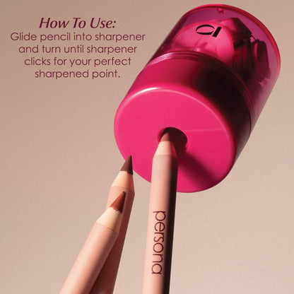 PERSONA Pencil Sharpener – Precision Sharpener for Lip & Eye Pencils, Travel-Friendly, Vegan & Cruelty-Free, Made in USA