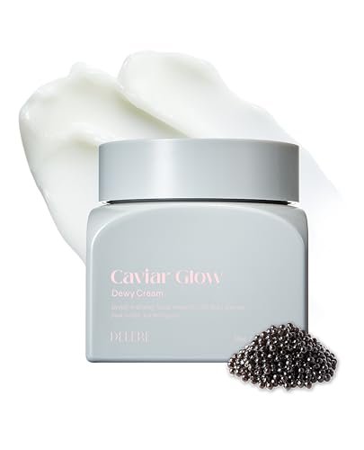 Delere Caviar Glow Dewy Cream - Hydrating Caviar Collagen Moisturizer with Korean Hyaluronic Acid for Radiant Glass Skin, 1.7 oz Avelisse