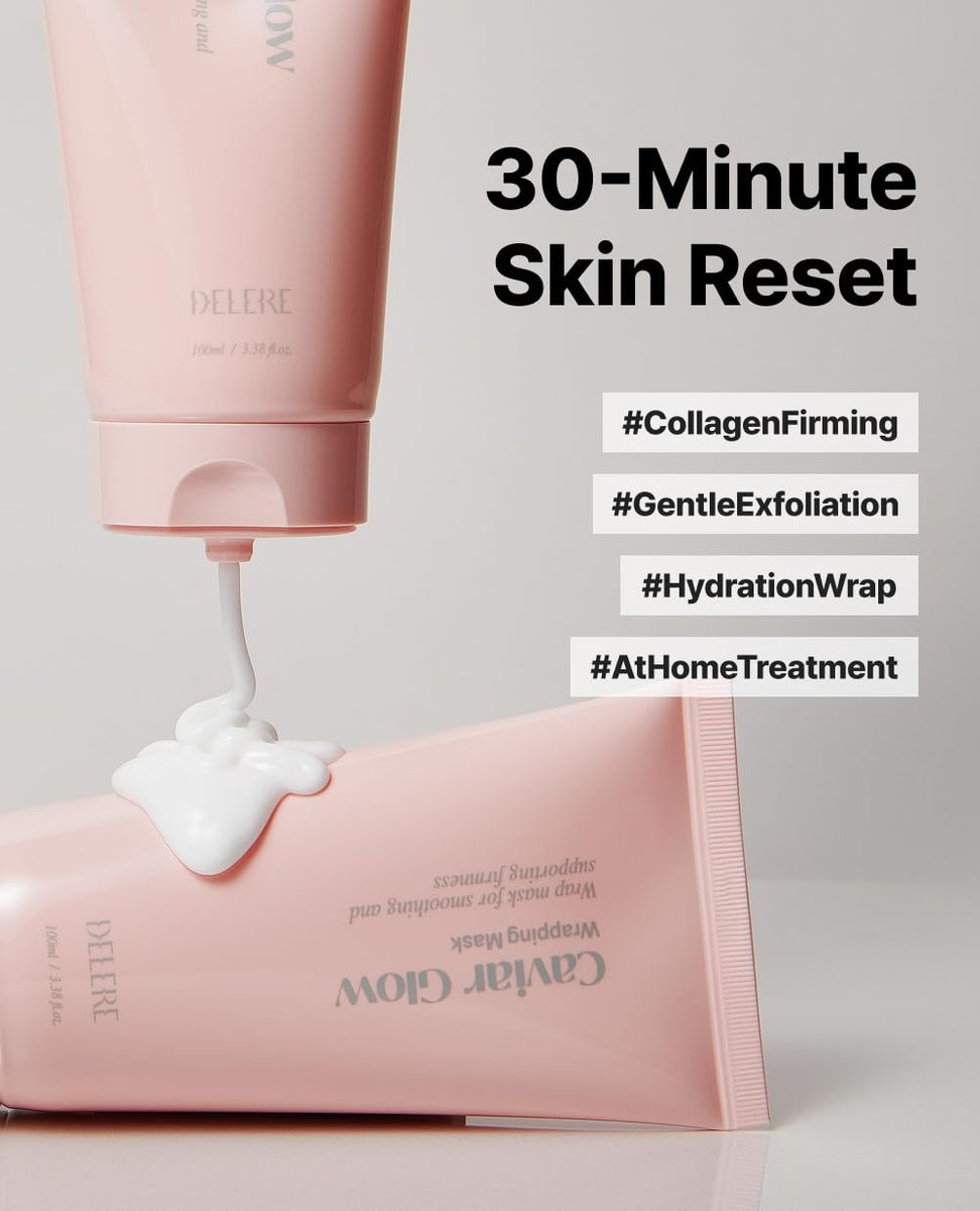 Delere Caviar Glow Collagen Wrapping Mask – Korean Peel Off Face Mask for Glowing Skin & Visible Skin Tightening, 3.4 oz Avelisse