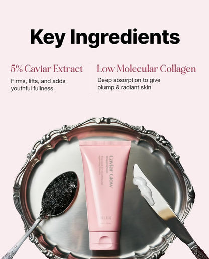 Delere Caviar Glow Collagen Wrapping Mask – Korean Peel Off Face Mask for Glowing Skin & Visible Skin Tightening, 3.4 oz Avelisse