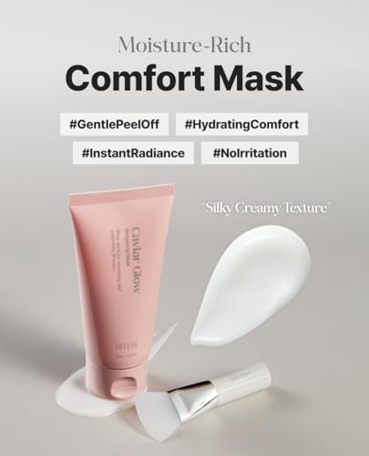 Delere Caviar Glow Collagen Wrapping Mask – Korean Peel Off Face Mask for Glowing Skin & Visible Skin Tightening, 3.4 oz Avelisse