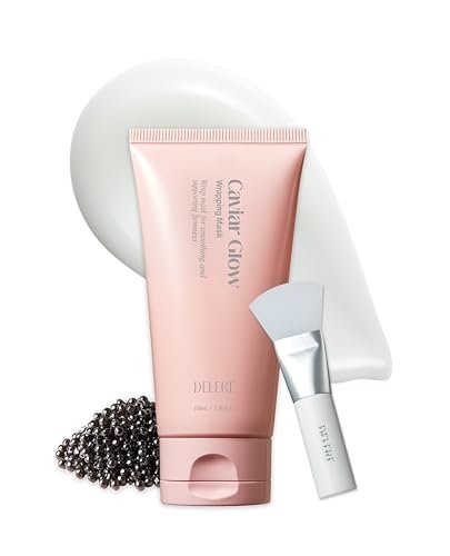 Delere Caviar Glow Collagen Wrapping Mask – Korean Peel Off Face Mask for Glowing Skin & Visible Skin Tightening, 3.4 oz Avelisse