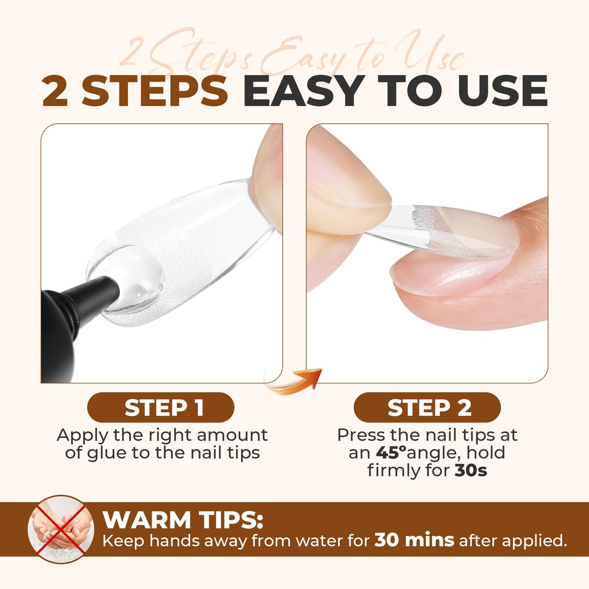UNA GELLA Super Strong Nail Glue – 2 Pack 10ml Semi Solid Gel for Press On Nails, No Lamp Needed, 10s Quick Drying, Long Lasting for Acrylic Fake Nails - görsel 17