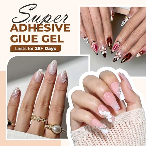 UNA GELLA Super Strong Nail Glue – 2 Pack 10ml Semi Solid Gel for Press On Nails, No Lamp Needed, 10s Quick Drying, Long Lasting for Acrylic Fake Nails - görsel 6