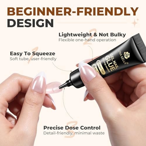 UNA GELLA Super Strong Nail Glue – 2 Pack 10ml Semi Solid Gel for Press On Nails, No Lamp Needed, 10s Quick Drying, Long Lasting for Acrylic Fake Nails - görsel 16