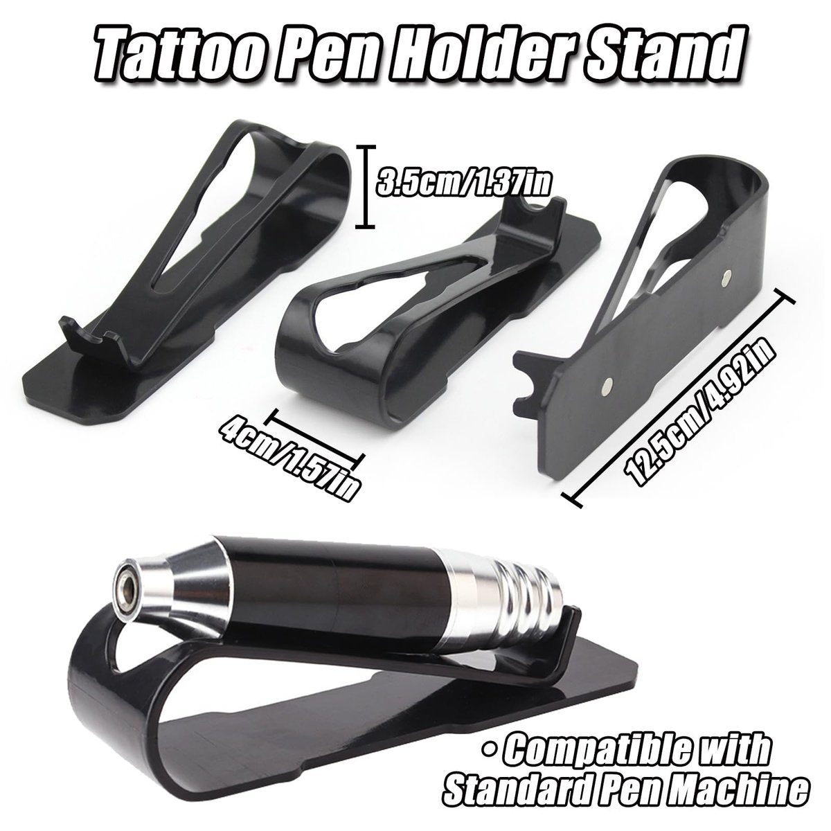 YONGDA Tattoo Pen Holder Stand 3 Pack - Acrylic Tattoo Machine Holder Display Rack with U Shape Grooves Organizer Shelf for Tattoo Gun Rotary Pen Support Rest Accessories Kit, Stable & Easy to Clean - görsel 4