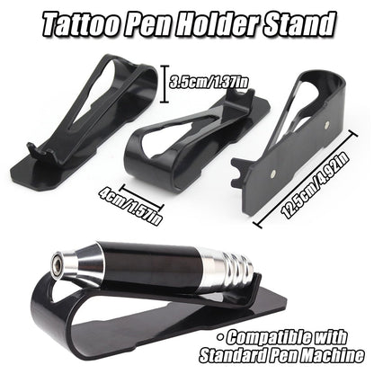 YONGDA Tattoo Pen Holder Stand 3 Pack - Acrylic Tattoo Machine Holder Display Rack with U Shape Grooves Organizer Shelf for Tattoo Gun Rotary Pen Support Rest Accessories Kit, Stable & Easy to Clean