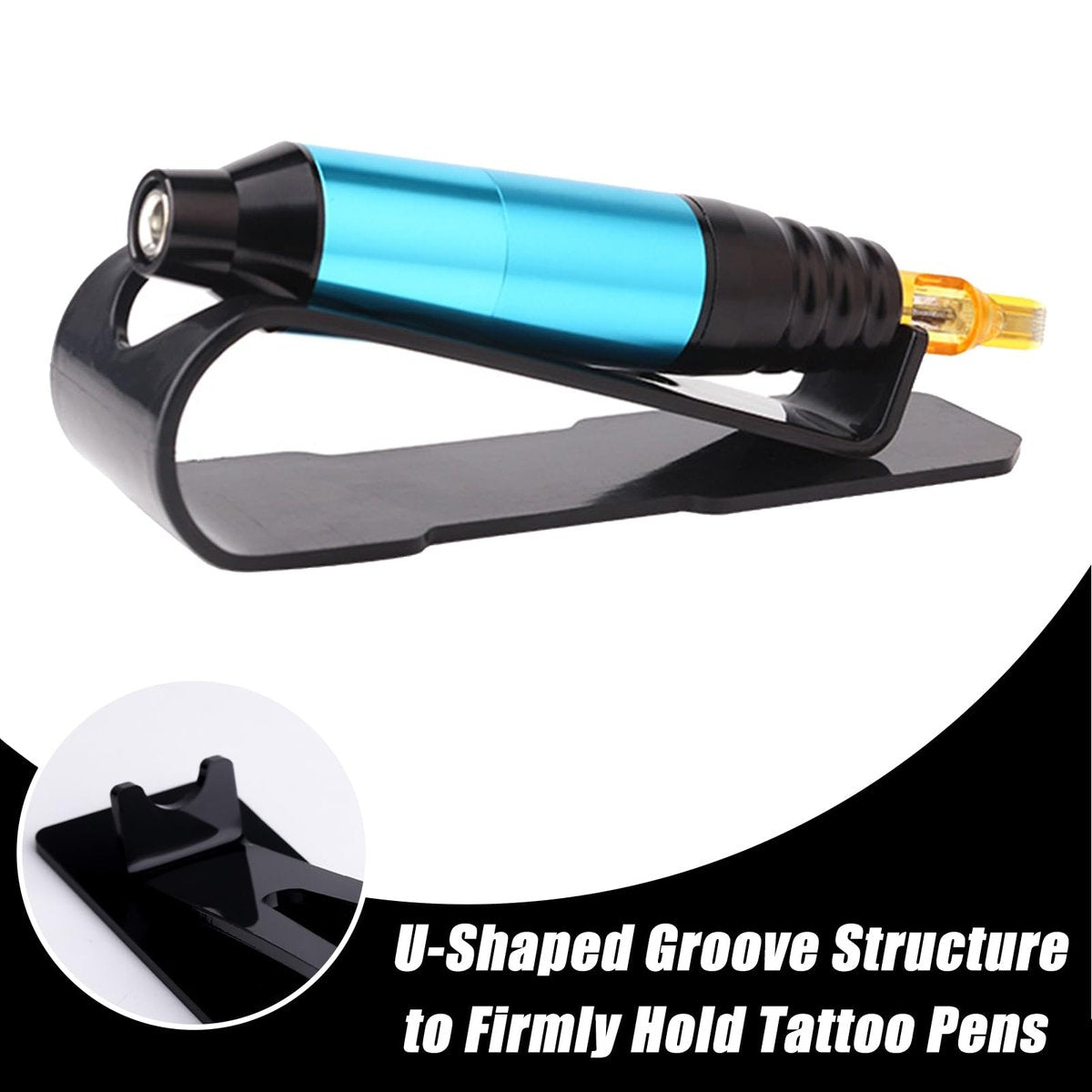 YONGDA Tattoo Pen Holder Stand 3 Pack - Acrylic Tattoo Machine Holder Display Rack with U Shape Grooves Organizer Shelf for Tattoo Gun Rotary Pen Support Rest Accessories Kit, Stable & Easy to Clean - görsel 8