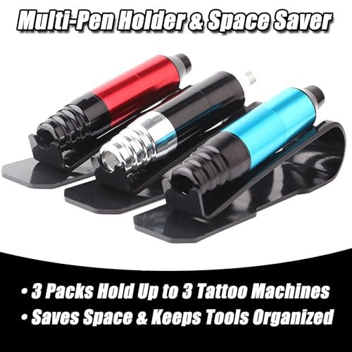 YONGDA Tattoo Pen Holder Stand 3 Pack - Acrylic Tattoo Machine Holder Display Rack with U Shape Grooves Organizer Shelf for Tattoo Gun Rotary Pen Support Rest Accessories Kit, Stable & Easy to Clean - görsel 5