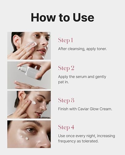 Delere Caviar Glow Smoothing Serum with Caviar Collagen, Niacinamide & Retinol – Korean Glass Skin Serum, 1.7 oz Avelisse