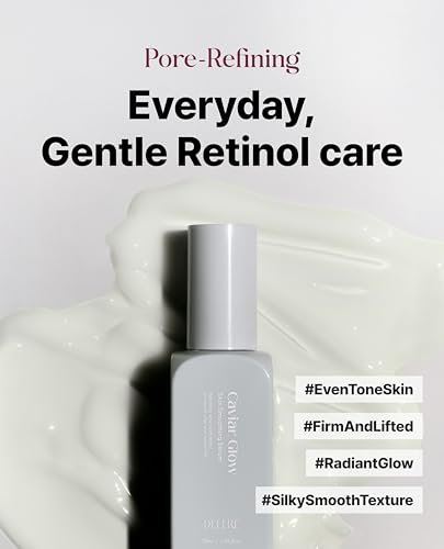 Delere Caviar Glow Smoothing Serum with Caviar Collagen, Niacinamide & Retinol – Korean Glass Skin Serum, 1.7 oz Avelisse