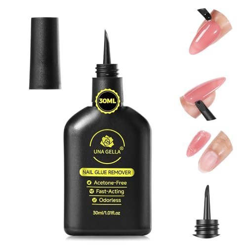 UNA GELLA Press On Nail Glue Remover with Built-in Crowbar - 30ml Acetone-Free Gentle Soak Off for Nail Tips & Adhesive Glue - Easy Home DIY Nail Art Remover - görsel 2