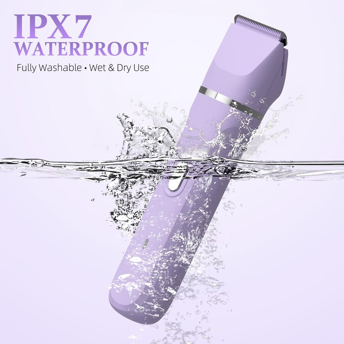 HOHOLE 5-in-1 Bikini Trimmer for Women – IPX7 Waterproof Electric Shaver, Cordless Body Hair Trimmer, Ceramic Blade (Purple) Avelisse