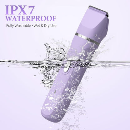 HOHOLE 5-in-1 Bikini Trimmer for Women – IPX7 Waterproof Electric Shaver, Cordless Body Hair Trimmer, Ceramic Blade (Purple) Avelisse