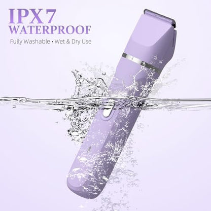 HOHOLE 5-in-1 Bikini Trimmer for Women – IPX7 Waterproof Electric Shaver, Cordless Body Hair Trimmer, Ceramic Blade (Purple) Avelisse