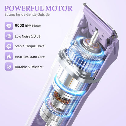 HOHOLE 5-in-1 Bikini Trimmer for Women – IPX7 Waterproof Electric Shaver, Cordless Body Hair Trimmer, Ceramic Blade (Purple) Avelisse