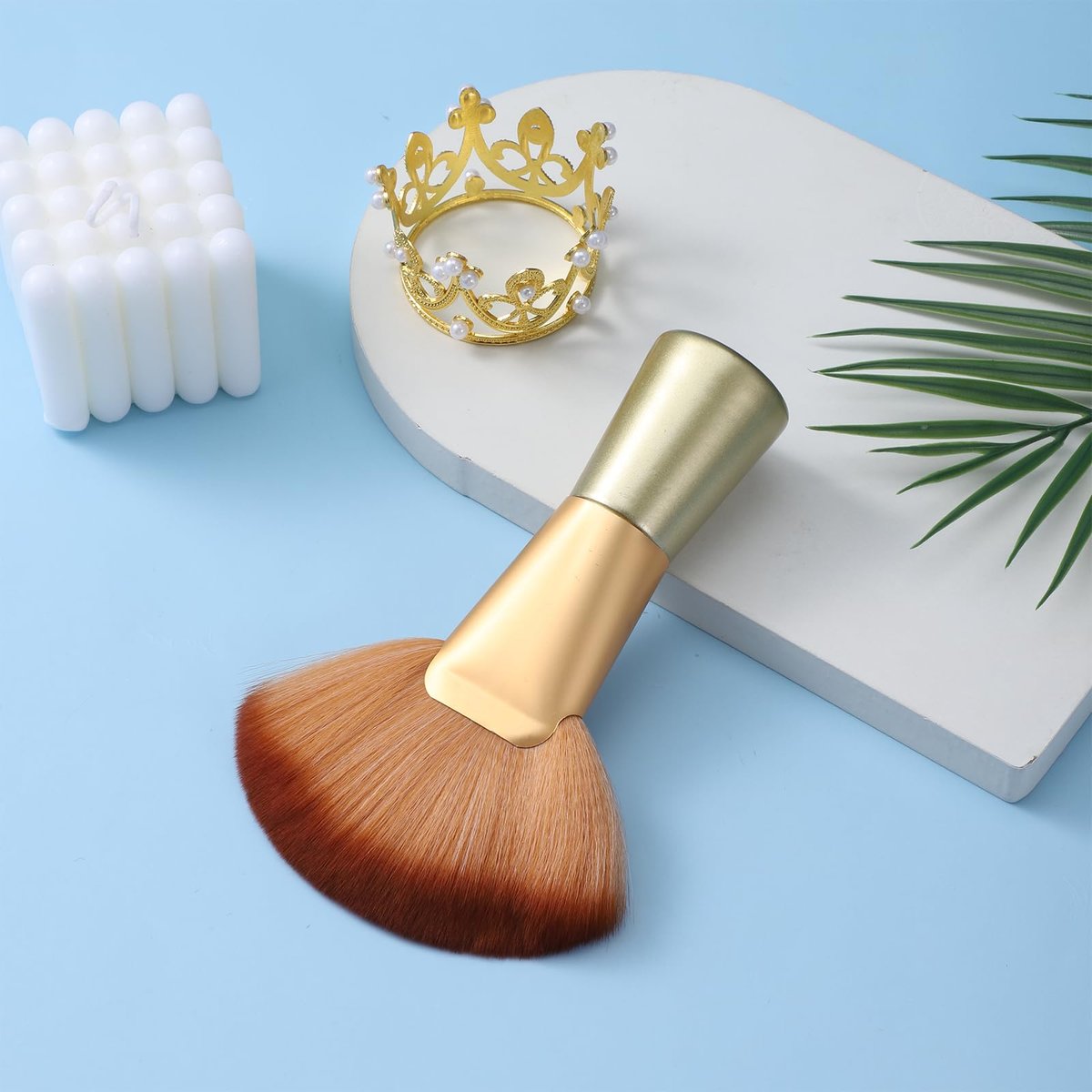 Zyghjort Professional Large Body Powder Brush – Soft Kabuki Finishing Brush for Face & Body, Dual-Purpose Setting Brush with Rose Gold Metal Handle - görsel 3