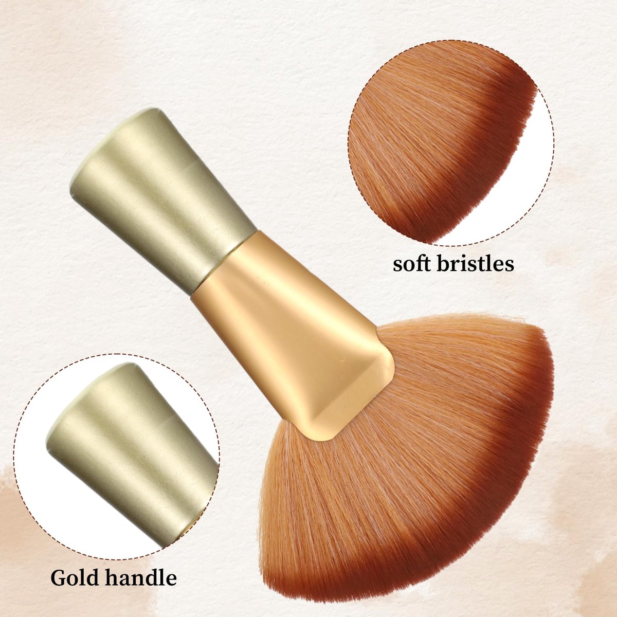 Zyghjort Professional Large Body Powder Brush – Soft Kabuki Finishing Brush for Face & Body, Dual-Purpose Setting Brush with Rose Gold Metal Handle - görsel 5
