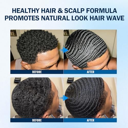 Curved 360 Wave Brush for Black Men - Medium Hard Palm Brush with Natural Boar Bristle & Wood Handle, Strong Hold Wave Pomade for Creating 360 Layer Hair Waves Avelisse