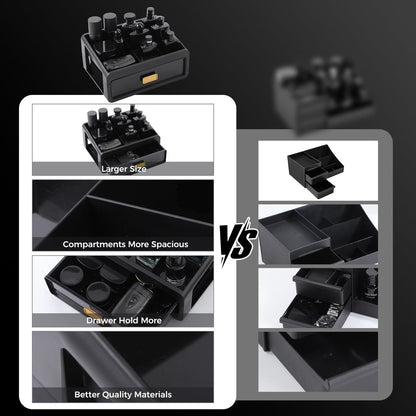 UJQSUN Black Cologne Organizer for Men - Perfume Tray & Dresser Organizer, Bathroom Countertop Storage, Under Sink Organizer, Colognes Stand