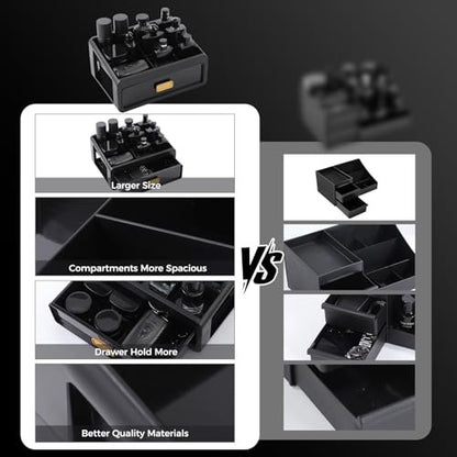 UJQSUN Black Cologne Organizer for Men - Perfume Tray & Dresser Organizer, Bathroom Countertop Storage, Under Sink Organizer, Colognes Stand