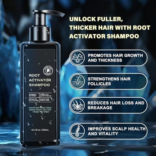 Root Activator Shampoo For Men - Hair Growth Shampoo for Hair Loss and Thinning Hair - 300 mL/10.1 fl oz Avelisse